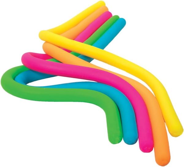 Schylling NeeDoh Noodlies - Sensory Squeeze Toy - Contains 5 Stretchy Noodles - 14 Long - Multicolored (Pack of 1)