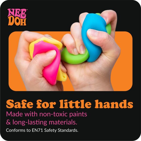 Schylling NeeDoh Mac 'N' Squeeze - Sensory Squeeze Toy - Contains 4 Squishy Noodles - 3 Wide - Color May Vary (Pack of 1)