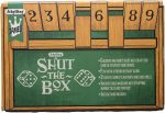 Schylling Shut the Box - Family Game of Strategy and Chance - Includes Collectible Wooden Game Box. Felt Bottom. Rounded Dice. and Detailed Instructions - Ages 6 and Up